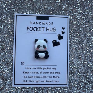 espalhe o amor com estes lindos cartões de abraço de bolso de panda/presentes/enchimentos de meia/presentes de aniversário