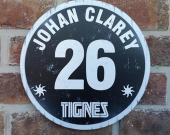 Ski and Snowboard piste markers, fully customise your own ski sign. Mountain wall art.