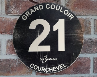 Rustic Ski Piste Sign, Custom, Man Cave, Wall Art, Snowboard, Mountains, Chamonix, Tignes, Vintage