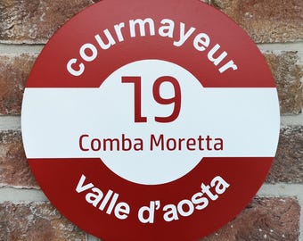 Handmade Ski Piste Marker Sign - Italian Style Courmayeur, Valle D'Aosta, Pila, Champoluc,