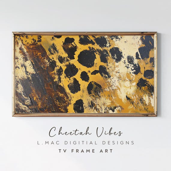 Cheetah Print TV Art: Modern Abstract Samsung Frame TV (Digital Download)