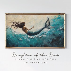 Mermaid Digital Art for Samsung Frame TV | Downloadable Artful TV Art | Mermaid Wall Art Decor | Ocean Tv Art