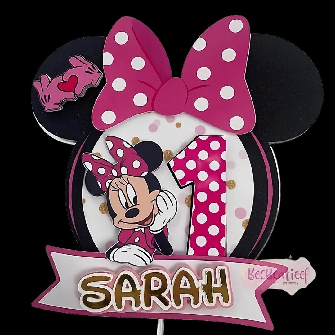 Pink Minnie Mouse Cake Topper Minnie Mouse Cake Topper Minnie Lover