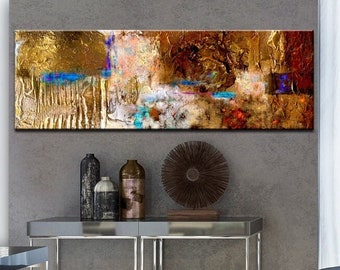 Pintura acrílica sobre lienzo - Abstracción genuina - Enmarcada - Estirada sobre bastidor estirado