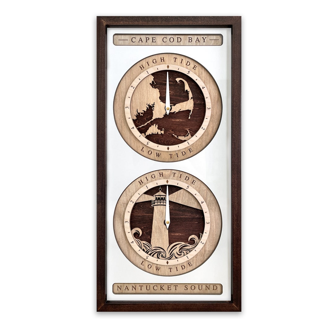 Dual Cape Cod Tide Clock Tidal Clock Tracker Nautical Chart Etsy