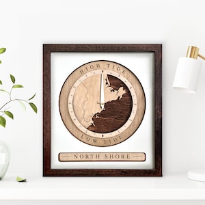 Custom Location Tide Clock, Tidal Clock Tracker, Nautical Chart Clock, Ocean Clock