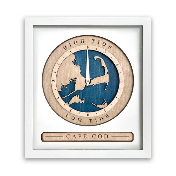 Cape Cod Tide Clock, Tidal Clock Tracker, Nautical Chart Clock, Ocean Clock