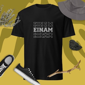 Lithuanian Language Shirt Einam, Let&#39;s Go, Stacked Repeating Text, Lietuviski Marskineliai Lietuvių Kalba