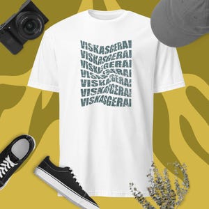 Lithuanian Language Shirt Viskas Gerai, I&#39;m Fine, Stacked Warp Text, Lietuviski Marskineliai Lietuvių Kalba, Humor, Funny Fashion