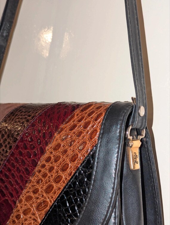 Y2K Patchwork Authentic Leather Shoulder Bag Vint… - image 7