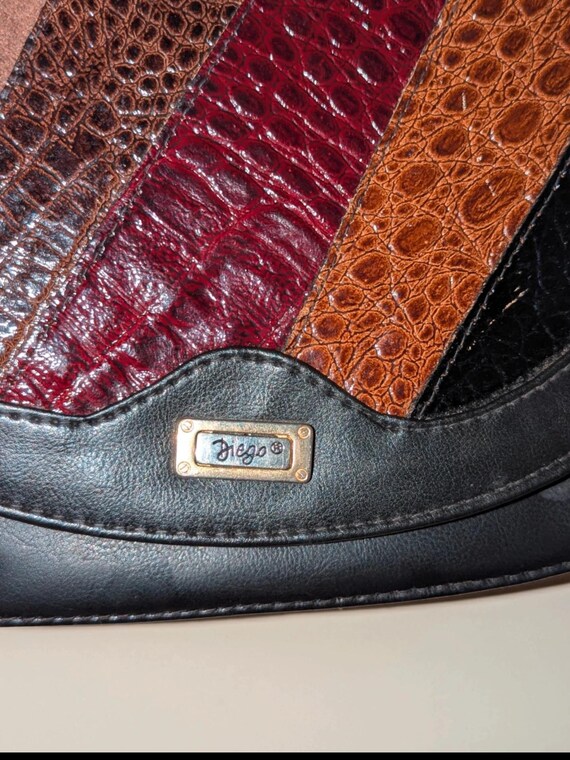 Y2K Patchwork Authentic Leather Shoulder Bag Vint… - image 2