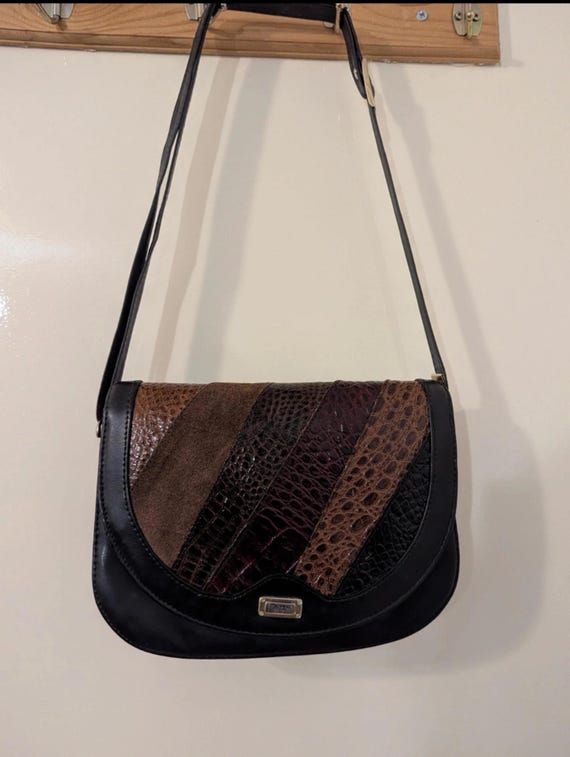 Y2K Patchwork Authentic Leather Shoulder Bag Vint… - image 12