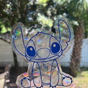 Stitch suncatcher cling for windows, cute rainbow maker, rainbow window sticker, disney decal, character window decal