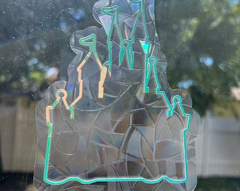 Disney Castle suncatcher cling for windows, cute rainbow maker, rainbow window sticker, disney decal, Disney World window decal