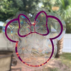 Minnie suncatcher cling for windows, cute rainbow maker, rainbow window sticker, disney decal, Minnie Mouse window decal