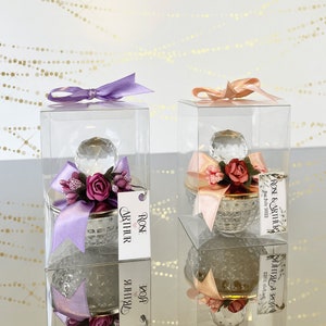 Crystal Lid Wedding Candle Favors, Elegant Candle for Guest, Personalized Wedding Party Thank You Favor, Bridal Shower Gift Guests