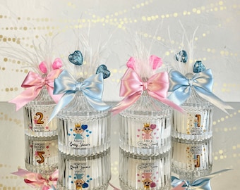 New Baby Shower Candle Favors for Guests, Birthday Party Girl and Boy Favor, 1st Birhtday Thank You Favors, Pink and Blue Baby Party Gifts