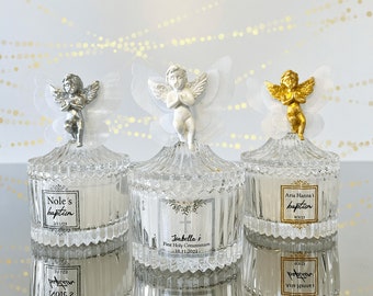 Personalized Angel Favor Candle, Baptism Christening Gift