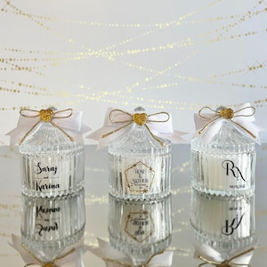 Personalized Candle Wedding Favors for Guests, Luxury Wedding Party Gift Guest, Bridal Shower Bulk Favor, Elegant Candle Glass