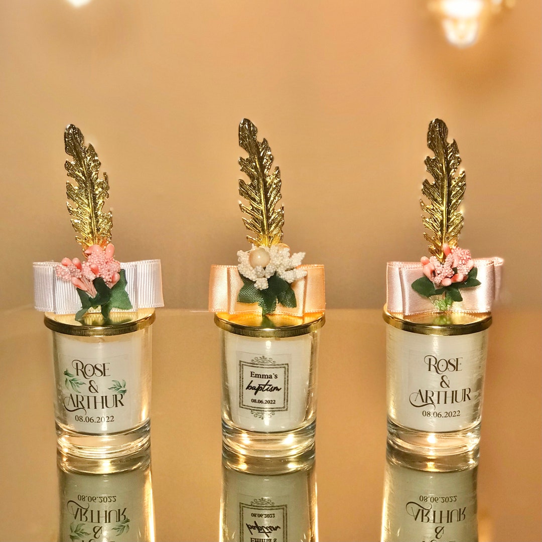 Personalized Shot Glass Wedding Candle Favors for Guest in Bulk ...