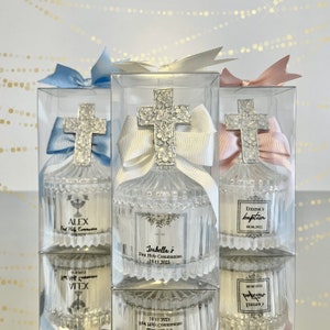 Cruz de prata em vela de vidro lembrancinhas de batismo personalizadas para convidados, lembranças de batismo, lembrança de vela de primeira comunhão, lembrancinha de festa de batizado