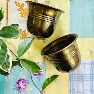 Pair of Vintage Brass Planters