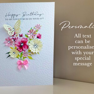 thumbnail image 2 of Personalised 70th Birthday Card For Mum, Wife, Sister, Auntie – Born In 1955 – Pink Greeting Card 2 of 5