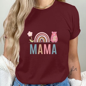 Maroon Unisex Jersey Short Sleeve Tee,Mama T-shirt,Mother&#39;s Day,Gifts for Mom,Cute Mama Gift for Mother&#39;s Day,Mom Shirt,Funny Mom Shirt