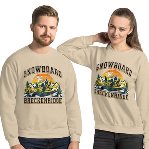 Sudadera unisex Raging Goat Snowboard Breckenridge Colorado para snowboard y ropa de invierno, regalo para hombres, mujeres y adolescentes.