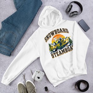 Sudadera con capucha unisex Raging Goat Snowboard Steamboat Colorado para snowboard y ropa de invierno, regalo para hombres, mujeres y adolescentes.
