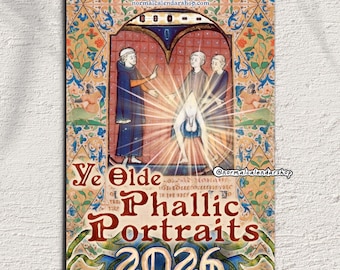 Ye Olde Phallic Portraits 2026 Calendar • Funny Medieval Dick Pics Penis Wall Calendar • Ugly Weird Christmas Gift • Secret Santa Rude gift