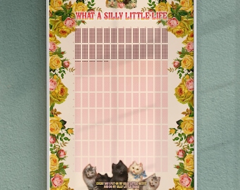 What a silly little life calendar • Existential Memento Mori calendar • Life count down chart calendar • Funny cats • Weird Birthday Gift