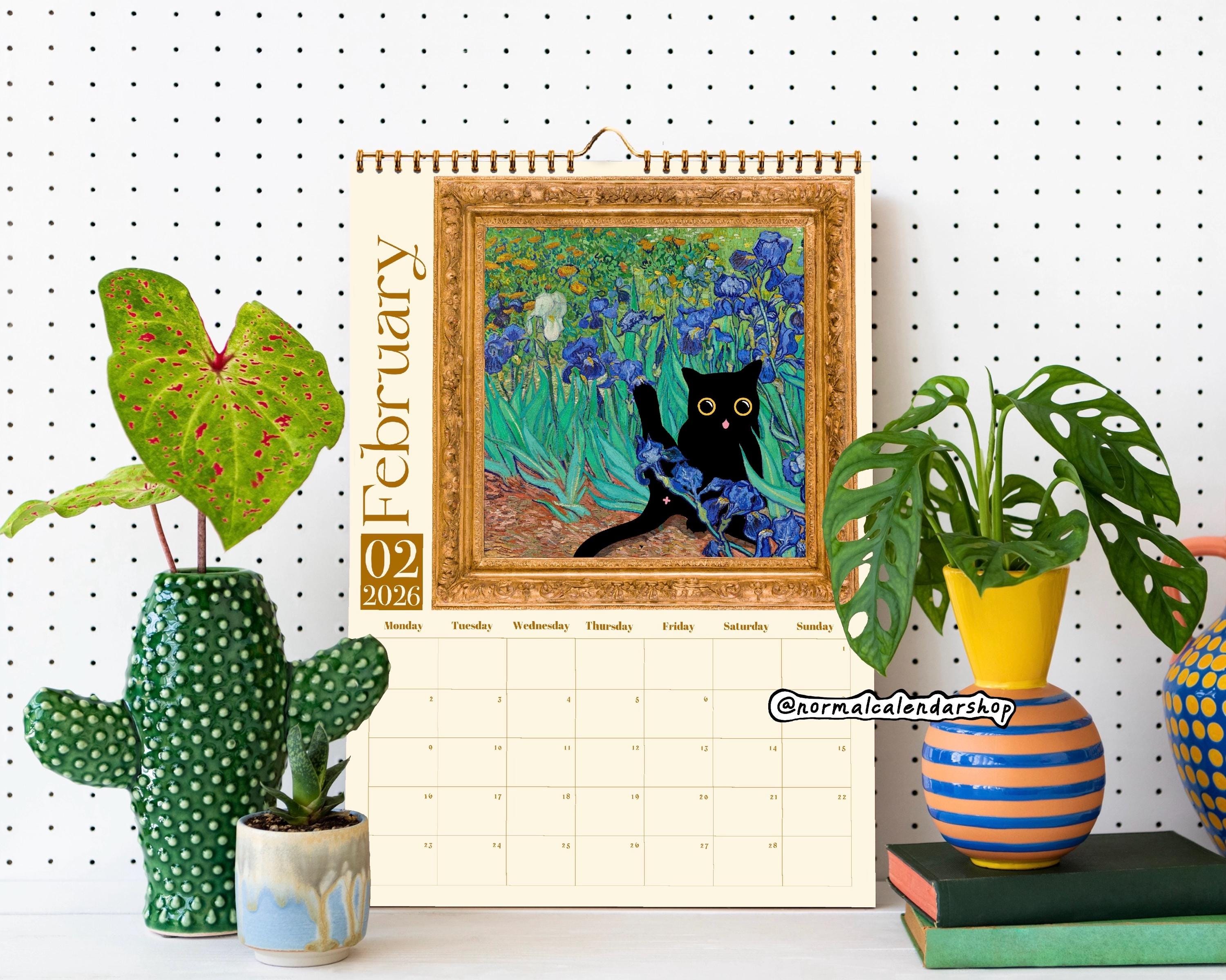 Calendario Gatti 2026 21x21 Cm | Famosi Dipinti Con Gatti | Van Gogh E Classici | Regalo Per Amanti Dei Felini