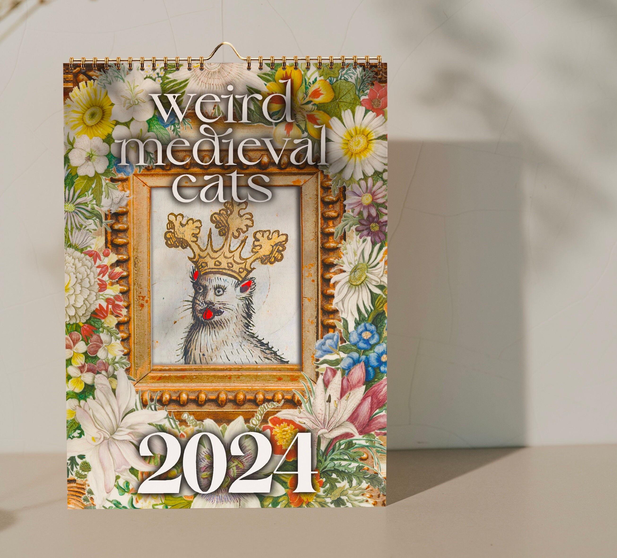 Calendrier mural 2024 avec chats médiévaux étranges, Calendrier chat  médiéval étrange 2024, Ugly Medieval Cats Calendar 2024, Calendrier  médiéval