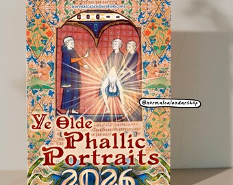 US & CA Ye Olde Phallic Portraits Calendar 2026 • Medieval Penises Dick Pics Wall Calendar • Ugly Weird Funny Christmas Secret Santa Gift •