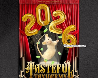 Tasteful Taxidermy 2026 Calendar • Ugly taxidermy Christmas Gift • Weird Funny Alternative Witchy Morbid Goth Unique Wall Calendar •