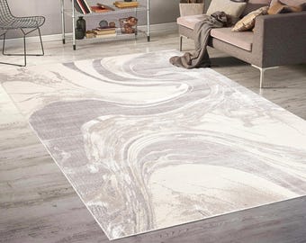 Marble Pattern Area Rug – Living Room, Bedroom Carpet, Hallway Runner, Floor Mat Abstract Design