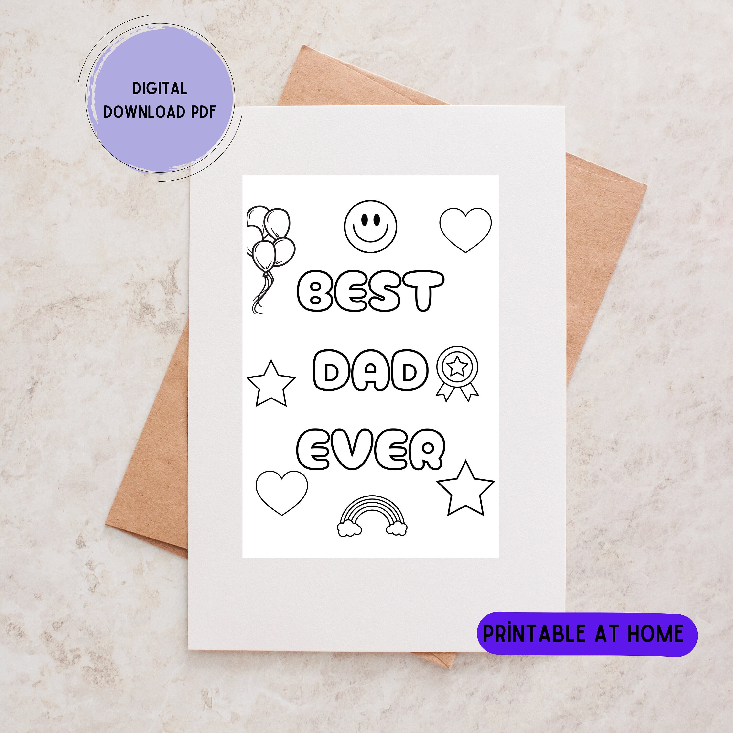Happy Fathers Day Printable Coloring Sheet for Kids Toddlers ...