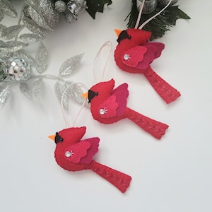 Handcrafted Felt Cardinal Christmas Ornament | Festive Tree Decor | Perfect Holiday Gift for Kids | Felt Christmas Ornament