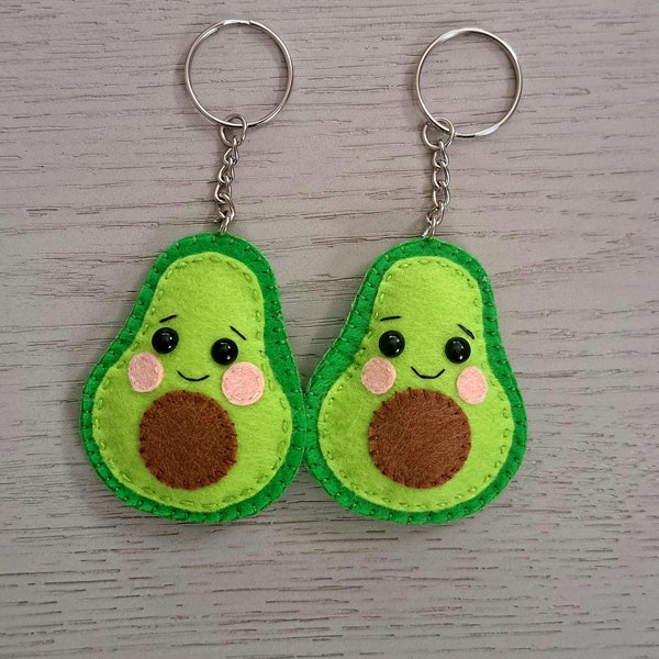 Handmade Keychain accessories|Felt backpack charm|Keychain charm, Felt Avocado, Avocado Bag charm, Small gift for children.