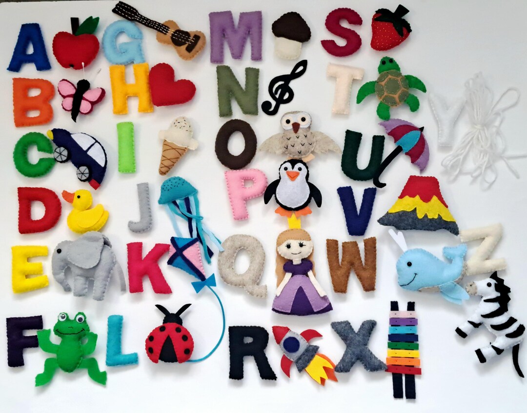 Felt Alphabet Letters With Matching Objects – Full ABC Set – Montessori ...