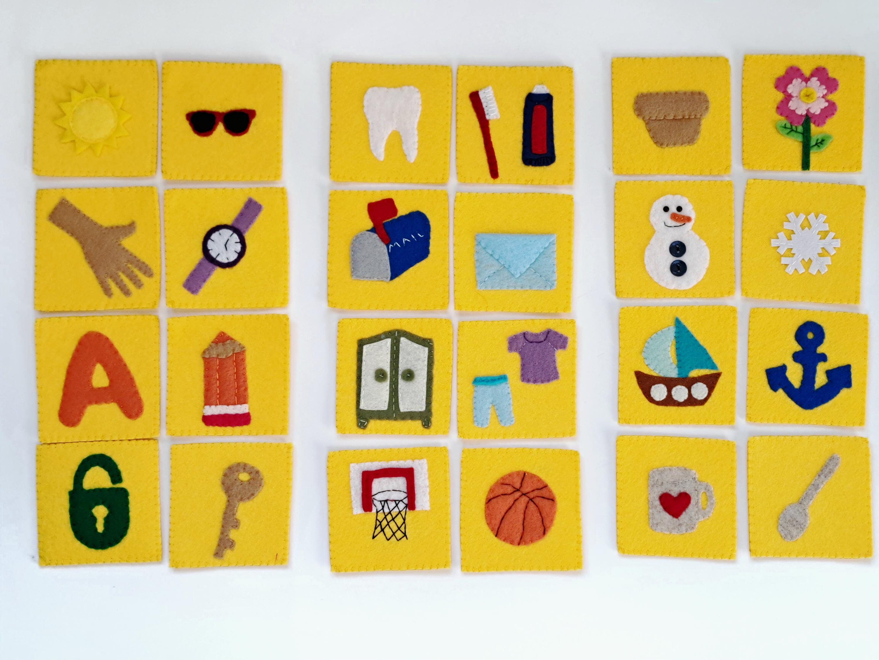 Felt Go Together Matching Cards for Kids | Montessori Pairing Activity ...