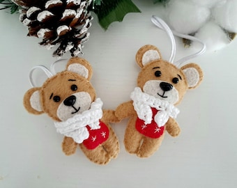 Felt Teddy Bear Christmas Ornaments Felt Teddy Bear Ornament