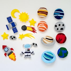 Felt Solar System Set, Space Planets Collection, Montessori Educational Gift, Space Nursery Decor for Kids