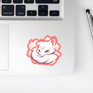 Vinyl Matte Kawaii Kitsune Sticker, journaling stickers für deinen planner, Cute Sticker, Aufkleber, Stickers planner,tier stickers,stickers