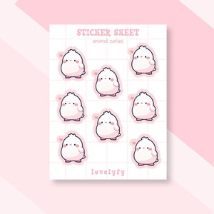 Vinyl Matte Kawaii Sticker Sheet, journaling stickers für deinen planner, Cute Sticker, Aufkleber, Stickers planner, tier stickers, stickers