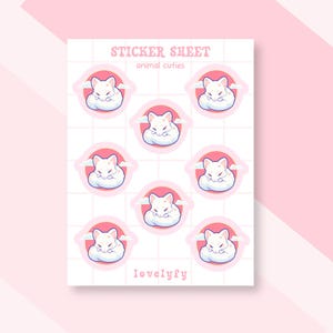 Vinyl Matte Kawaii Sticker Sheet, journaling stickers für deinen planner, Cute Sticker, Aufkleber, Stickers planner, tier stickers, stickers