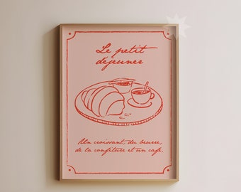 Croissant Breakfast Print | French Kitchen Wall Art (Digital Download)