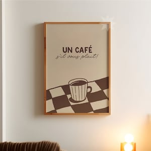 フレンチカフェプリント | 朝食スケッチアート | コーヒークロワッサンキッチンウォールアート | カフェフレンチプリント | エスプレッソプリント