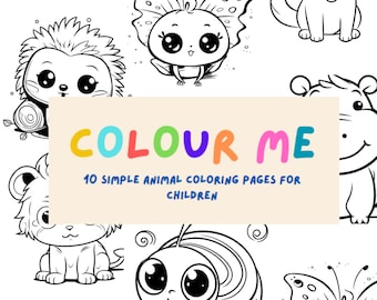 Kids Coloring Book | 10 Printable Animal Coloring Pages | Coloring Pages For Kids | Printable Animal Colouring Book for Kids